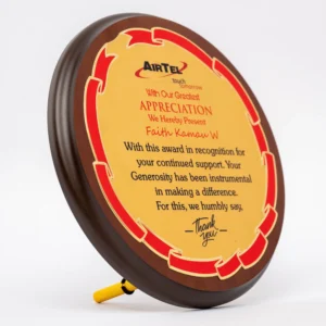 Patterned Circular Wooden Awards