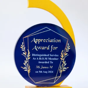 Circular Silver Finish Executive Awards