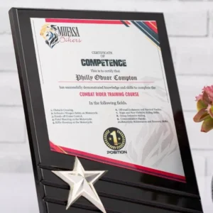 Rectangular Wooden Awards with Star