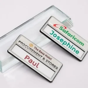 Silver Bold Replaceable Nametags - Image 2