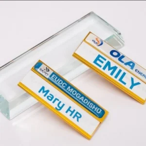 Gold Wide Replaceable Nametags
