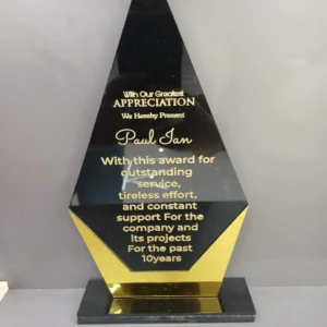 Affordable Black & Gold Diamond Acrylic Award Nairobi – Best Affordable by Foreverbrand 0741371516
